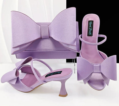 2025 Pointed Toe Heels & Bag Set – Wedding Party Pumps - Lilac - Women - Shoes - Milvertons