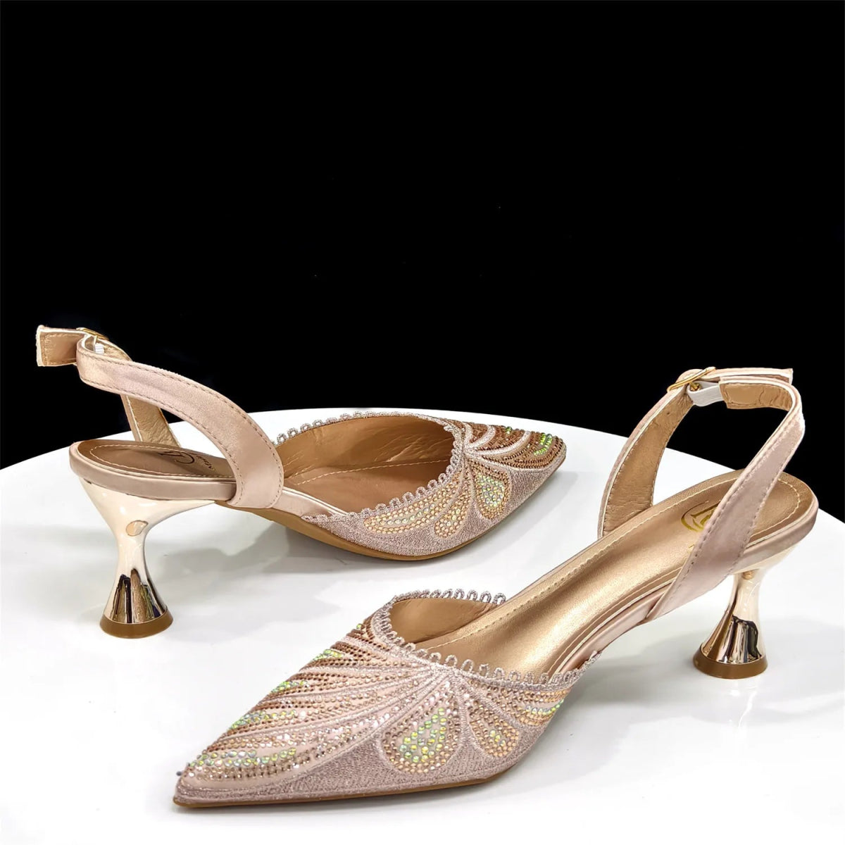 2026 Women's Diamond-Embellished Pointed-Toe Heels & Bag Set