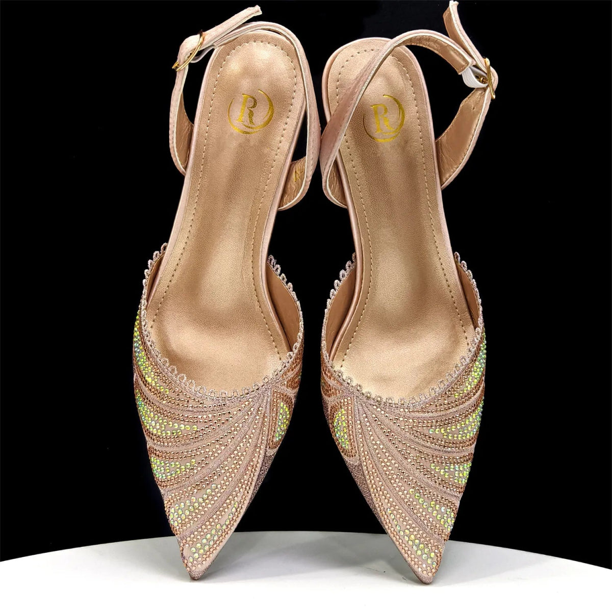 2026 Women's Diamond-Embellished Pointed-Toe Heels & Bag Set