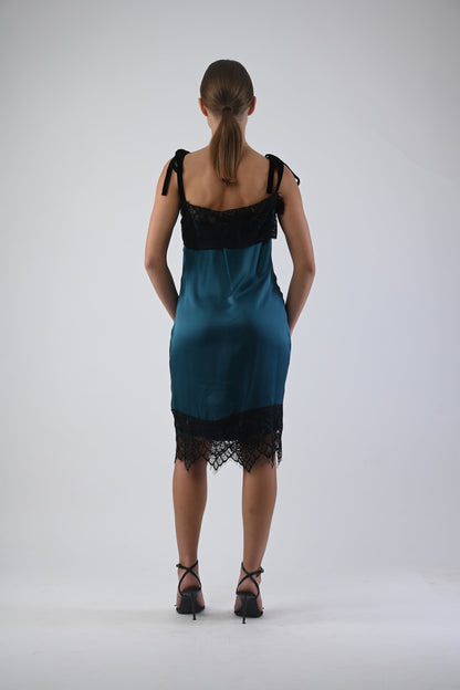 Blue Silk Dress