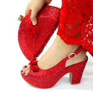 Italian Design Rhinestone Shoes and Matching Bag for Weddings - - Women - Shoes - Milvertons