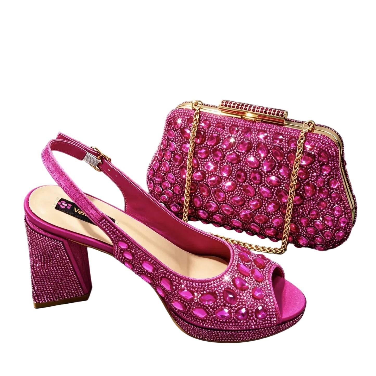Italian Heels and Bag Set – Elegant Wedding Party Style - Fuchsia - Women - Shoes - Milvertons