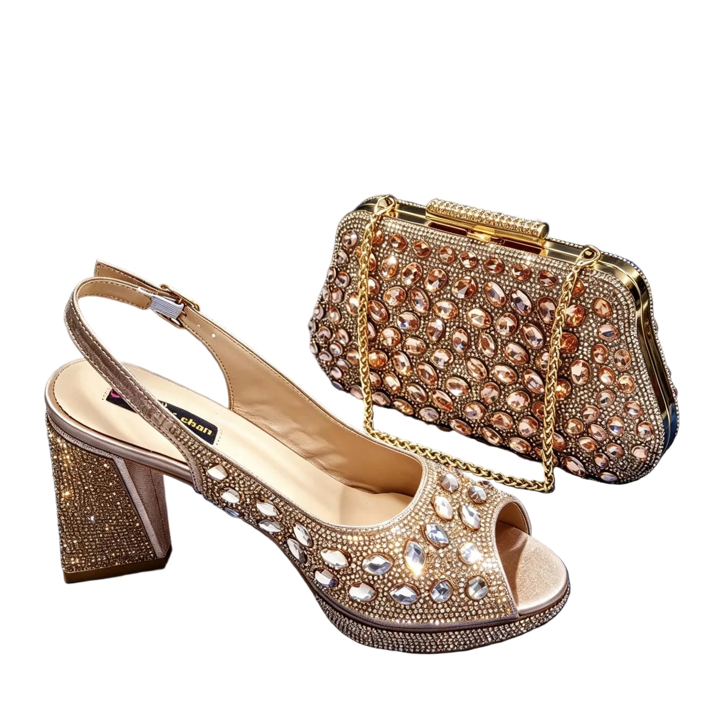 Italian Heels and Bag Set – Elegant Wedding Party Style - Champagne - Women - Shoes - Milvertons