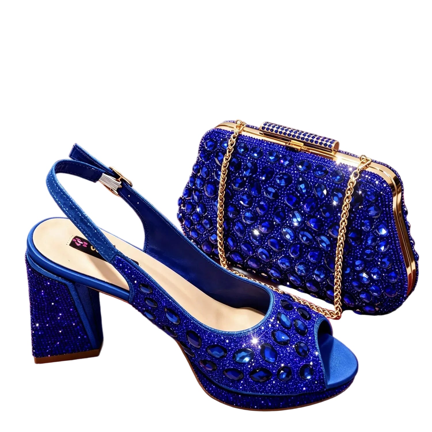 Italian Heels and Bag Set – Elegant Wedding Party Style - blue - Women - Shoes - Milvertons