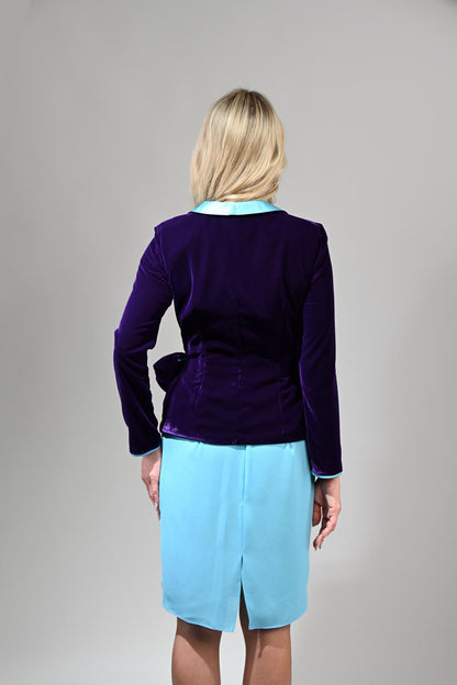 Turquoise Chiffon Pencil Skirt