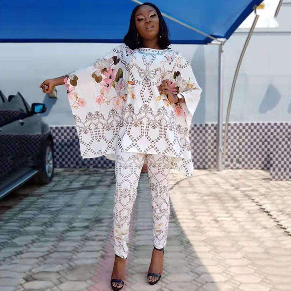 African Dashiki Fashion Suit Super Elastic Party Plus Size For Lady Two Piece Set Suit - white M - Women - Apparel - Dresses - Day to Night - Milvertons