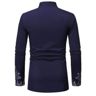 African Style Men's Shirt African Clothing Stand Collar Long Sleeve T Shirt Men African Dashiki Traditional Maxi Man Shirt Tops - - Men - Apparel - Milvertons
