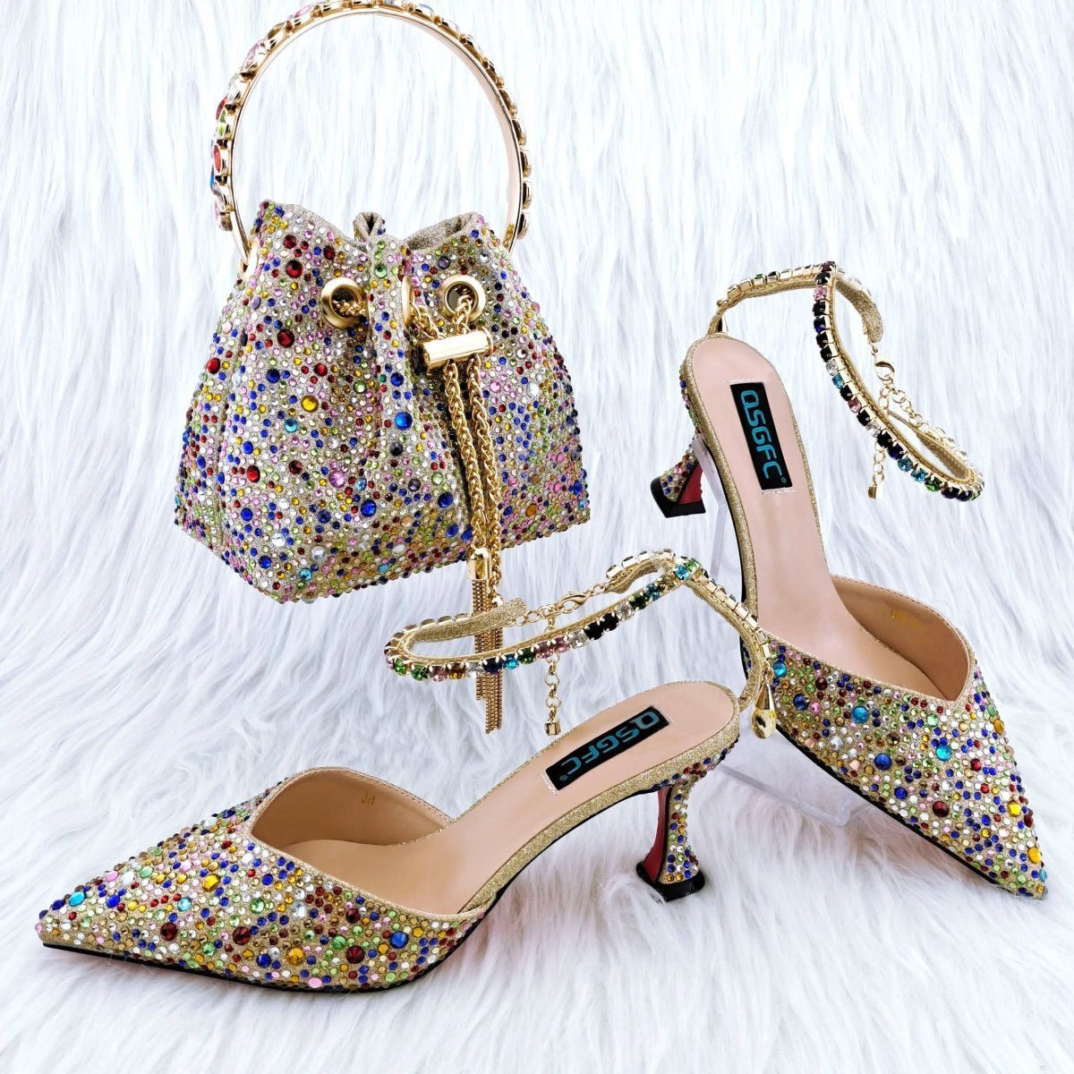African Style Shoes and Bag Set - New Arrivals for Weddings - multi - Women - Shoes - Milvertons