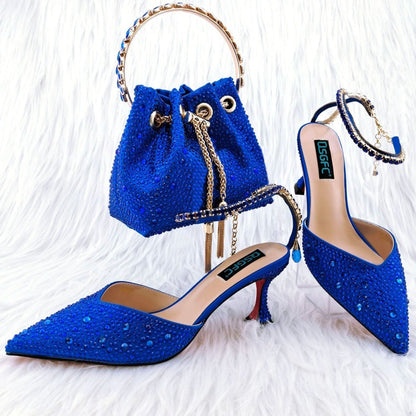 African Style Shoes and Bag Set - New Arrivals for Weddings - royal blue 42 - Women - Shoes - Milvertons