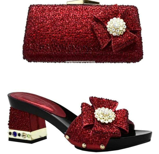Beautiful New Arrival Italian Shoes and Bag Set - Red - Women - Shoes - Milvertons