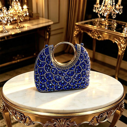 Elegant Rhinestone Pointed Toe Heels & Matching Handbag Set - - Women - Shoes - Milvertons