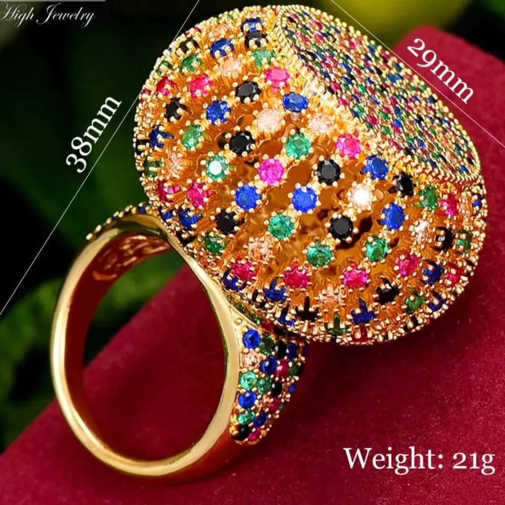 Bold Cubic Zirconia Statement Ring – Trendy 2024 Boho Jewelry - - Apparel & Accessories - Jewelry - Rings - Milvertons