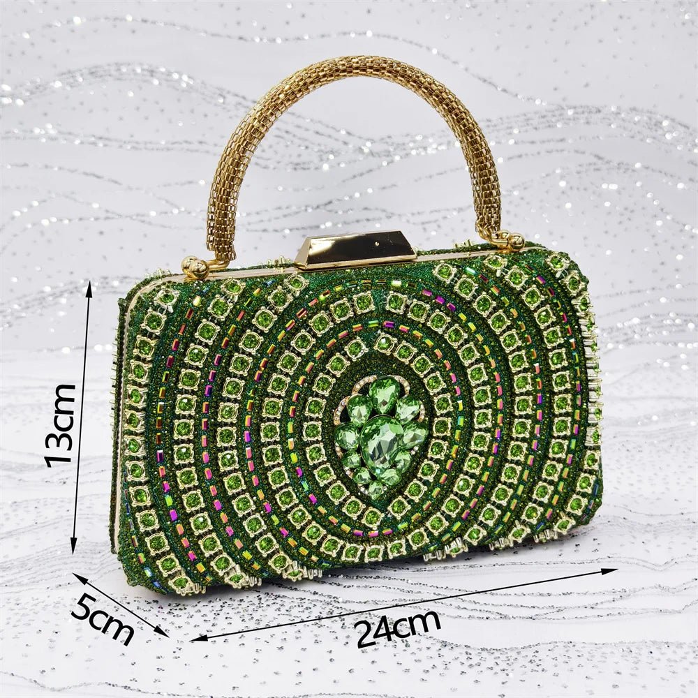 Green Butterfly Slingback Sandals & Bag Set – 2025 Wedding Party on a light gray background