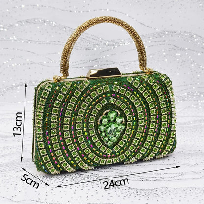 Green Butterfly Slingback Sandals & Bag Set – 2025 Wedding Party on a light gray background