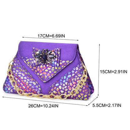 Chic Italian Shoes & Bag Set with Stones for Parties - - Women - Shoes - Milvertons