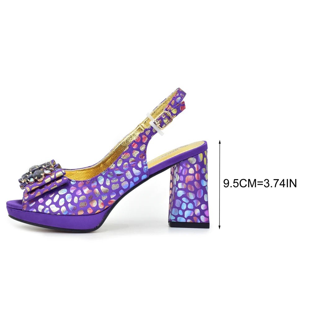 Chic Italian Shoes & Bag Set with Stones for Parties - - Women - Shoes - Milvertons