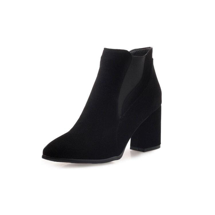 Classy Faux Suede Ankle Boots for Women - Black - Women - Shoes - Milvertons