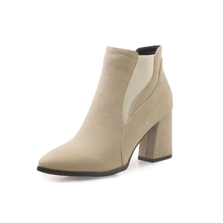 Classy Faux Suede Ankle Boots for Women - White - Women - Shoes - Milvertons