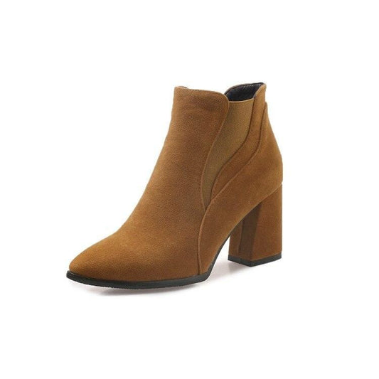 Classy Faux Suede Ankle Boots for Women - Brown - Women - Shoes - Milvertons