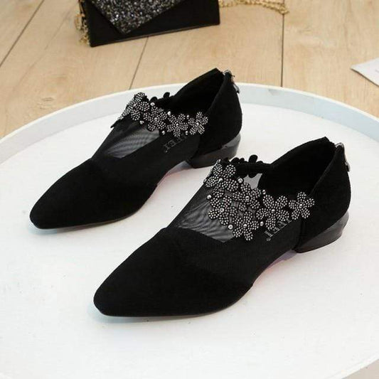 Elegant Decorated Low Heeled Shoes For Women - black - Women - Shoes - Milvertons