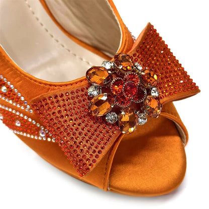 Elegant Italian Rhinestone Shoes and Bag for Evening Parties - - Women - Shoes - Milvertons