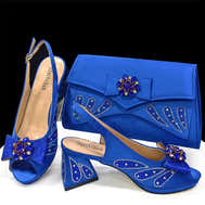 Elegant Italian Rhinestone Shoes and Bag for Evening Parties - Blue - Women - Shoes - Milvertons