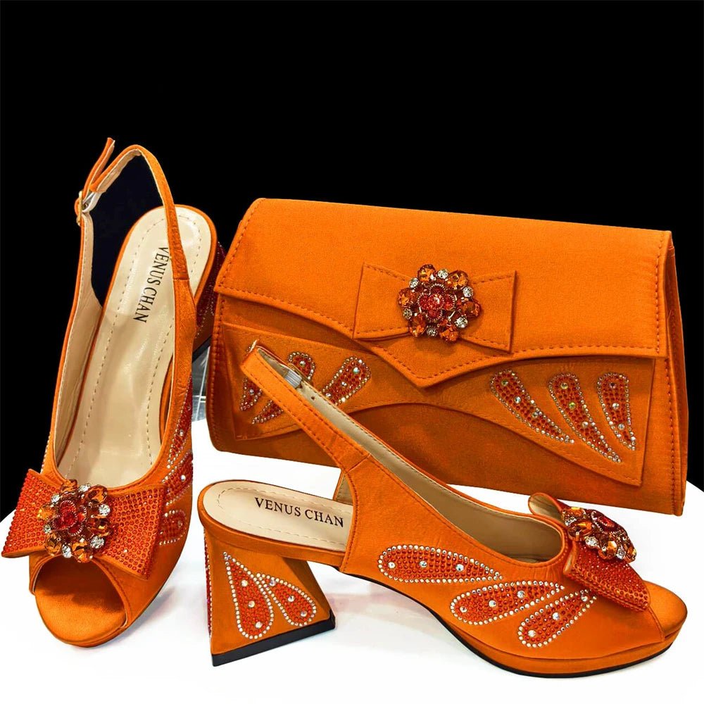 Elegant Italian Rhinestone Shoes and Bag for Evening Parties Milvertons