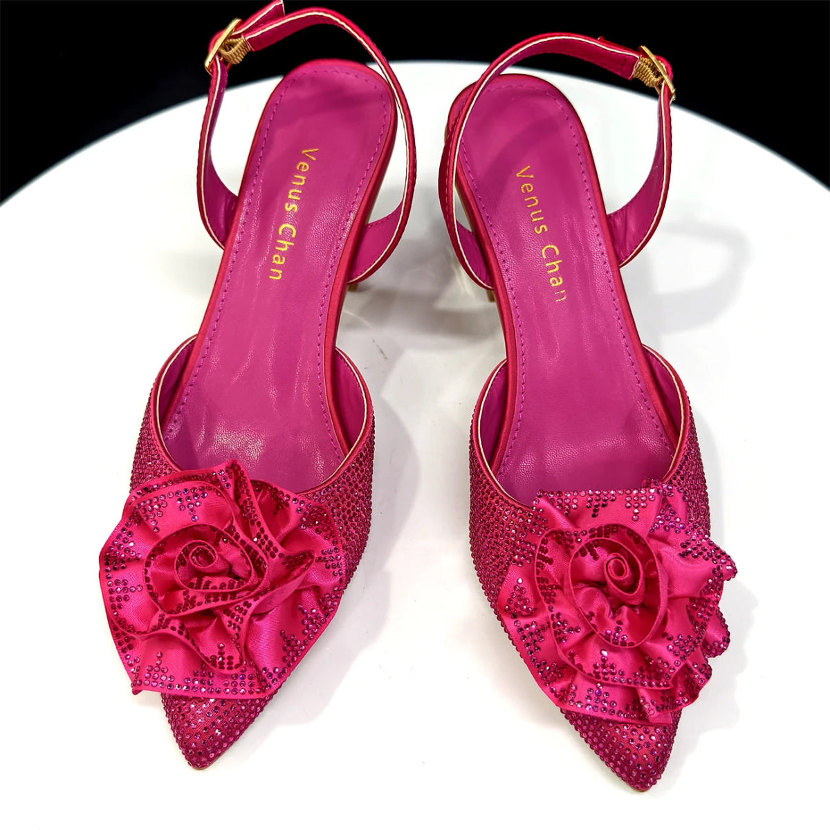 Elegant Wedding Shoe and Bag Set with Handmade Flowers