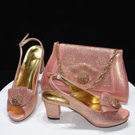 Exquisite Italian Shoes and Matching Bag Set for Night Glam - Peach - Women - Shoes - Milvertons