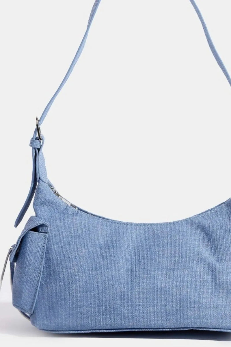 Fame Braided Accent Double Pocket Shoulder Bag - - - Trendsi