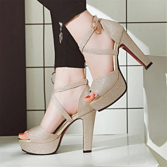 Glam Sexy High Heels Sandals 2025 | Wedding Party Style - - Women - Shoes - Milvertons