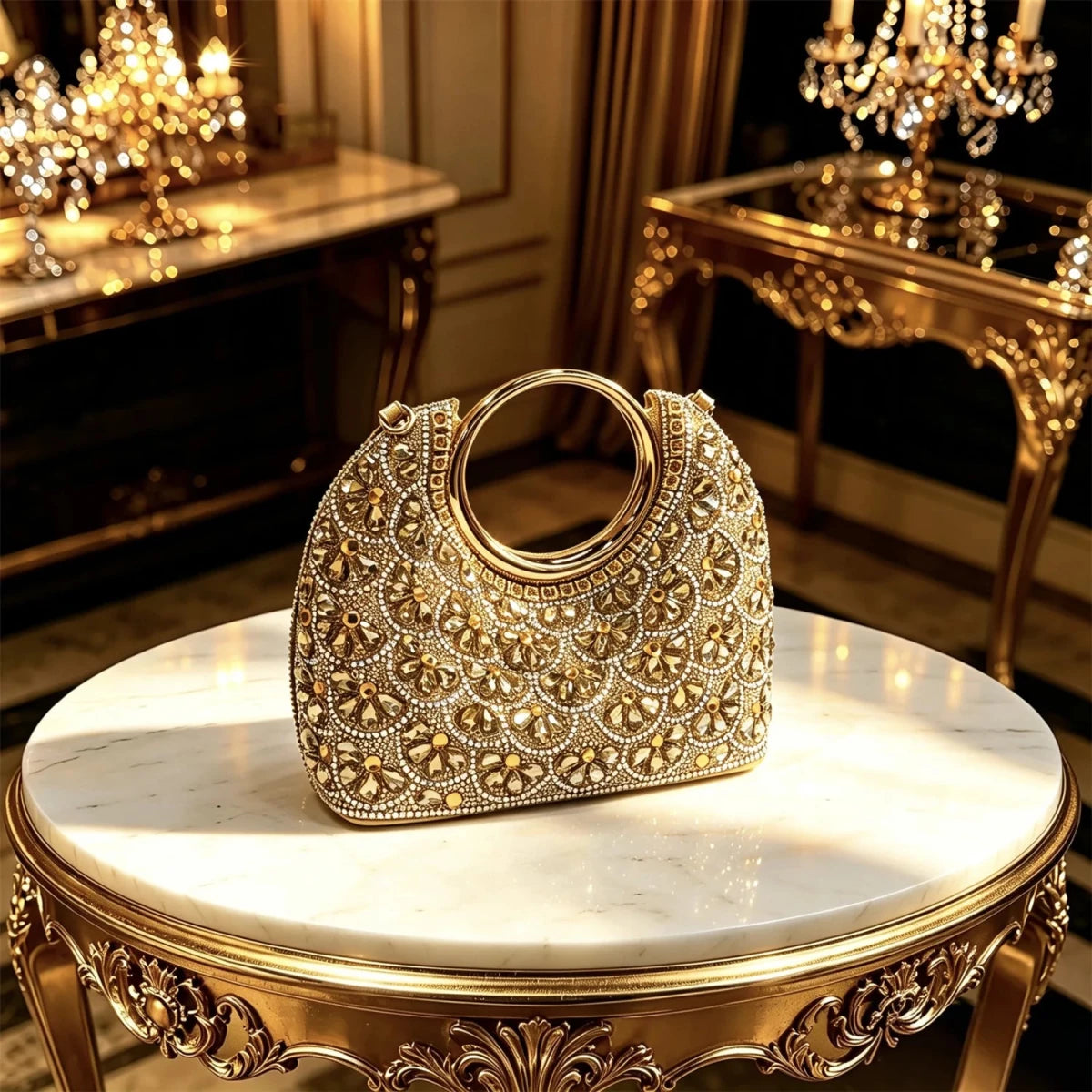 Elegant Rhinestone Pointed Toe Heels & Matching Handbag Set - - Women - Shoes - Milvertons