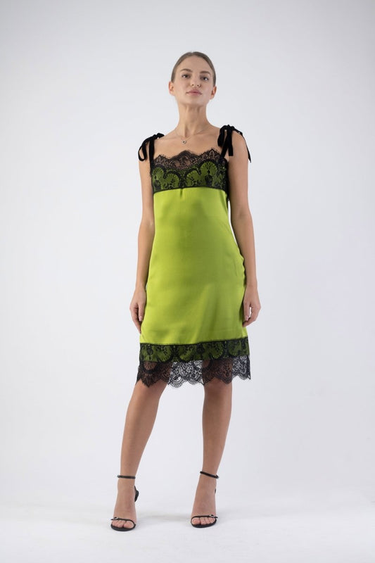 Green Silk Dress - - Dress - DrevelmaN
