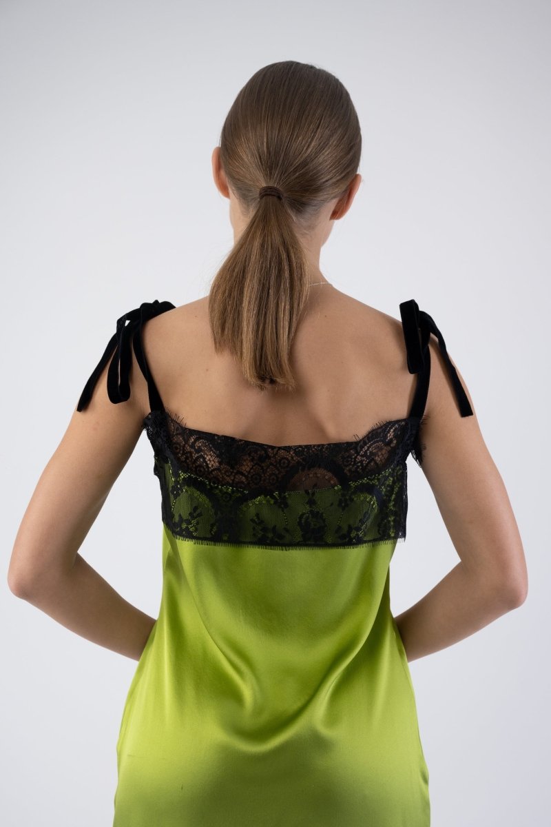 Green Silk Dress - - Dress - DrevelmaN
