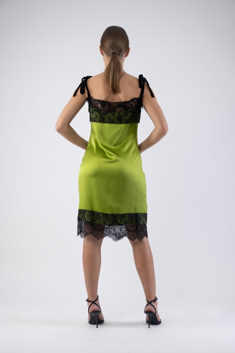Green Silk Dress - - Dress - DrevelmaN