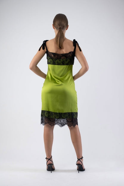 Green Silk Dress - - Dress - DrevelmaN