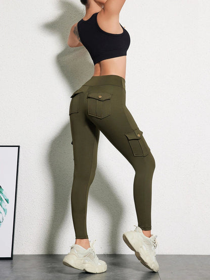 High-Waist Gym Leggings with Pockets – Stretchy, Comfortable - - Women - Apparel - Clothing - Pants - Milvertons