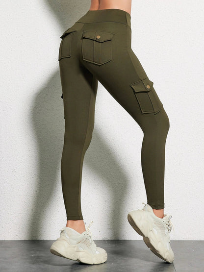 High-Waist Gym Leggings with Pockets – Stretchy, Comfortable - - Women - Apparel - Clothing - Pants - Milvertons