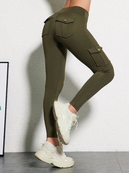 High-Waist Gym Leggings with Pockets – Stretchy, Comfortable - - Women - Apparel - Clothing - Pants - Milvertons