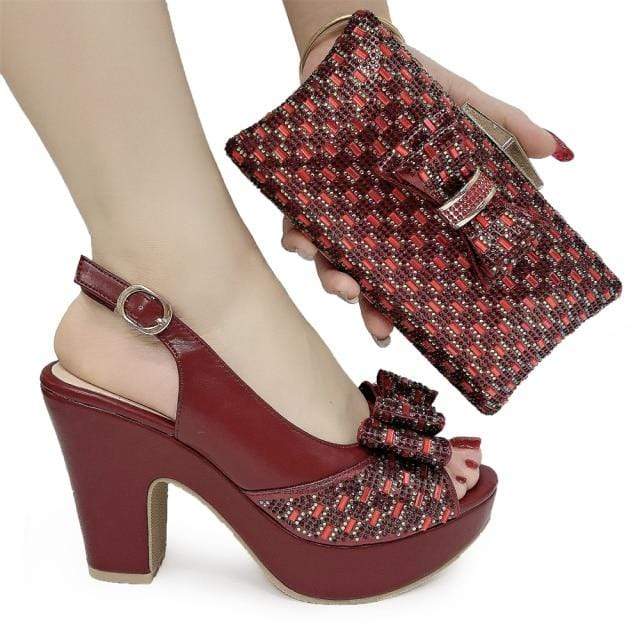Italian Design Beautiful Women's Shoes and Matching Bag - Red - Women - Shoes - Milvertons