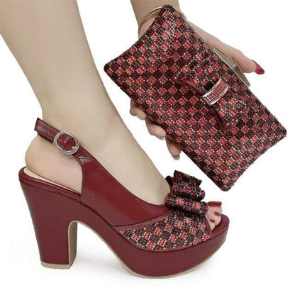 Italian Design Beautiful Women's Shoes and Matching Bag - Red - Women - Shoes - Milvertons