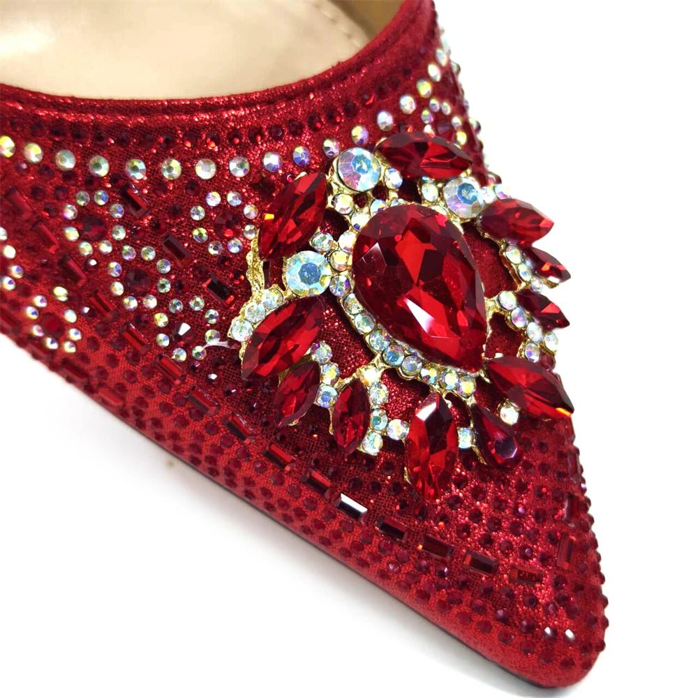 Italian Design Rhinestone Shoes and Bag for African Weddings - - Women - Shoes - Milvertons