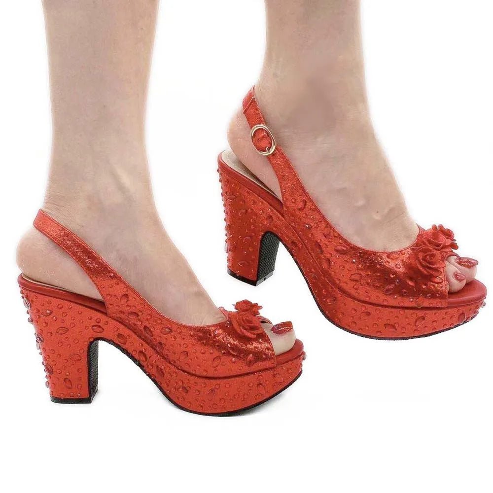 Italian Design Rhinestone Shoes and Matching Bag for Weddings - - Women - Shoes - Milvertons