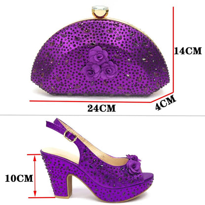 Italian Design Rhinestone Shoes and Matching Bag for Weddings - - Women - Shoes - Milvertons