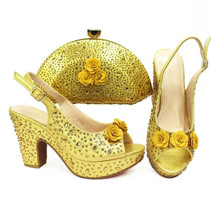 Italian Design Rhinestone Shoes and Matching Bag for Weddings - - Women - Shoes - Milvertons
