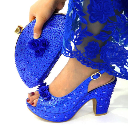Italian Design Rhinestone Shoes and Matching Bag for Weddings - - Women - Shoes - Milvertons