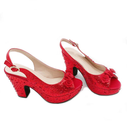 Italian Design Rhinestone Shoes and Matching Bag for Weddings - - Women - Shoes - Milvertons