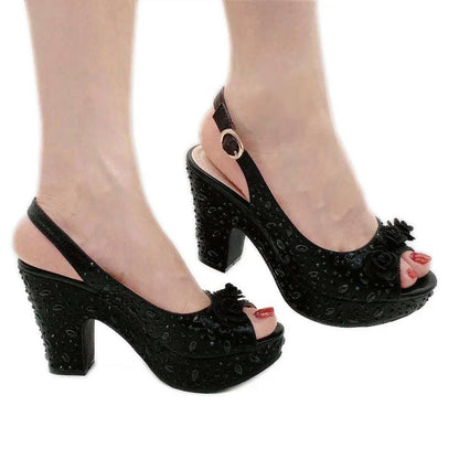 Italian Design Rhinestone Shoes and Matching Bag for Weddings - - Women - Shoes - Milvertons