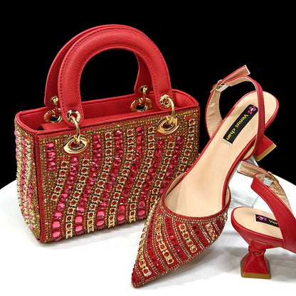 Italian Fashion Heels and Matching Bag Set – 2025 Edition - Red - Women - Shoes - Milvertons