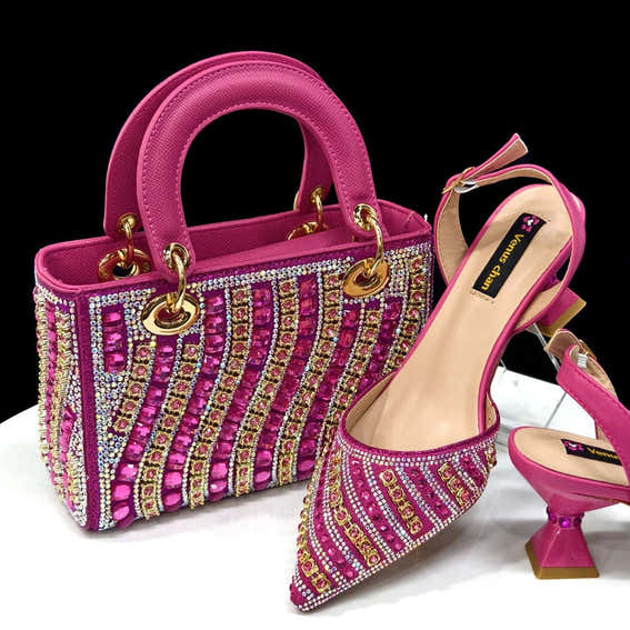 Italian Fashion Heels and Matching Bag Set – 2025 Edition - Fuchsia - Women - Shoes - Milvertons